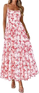PRETTYGARDEN Women's Summer Boho Maxi Dress A Line Eyelet Floral Sundresses