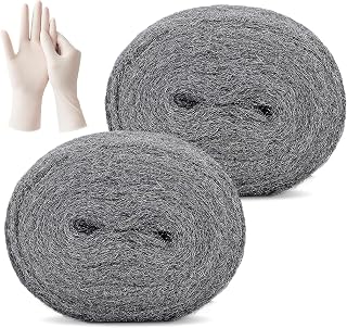 PICK FOR LIFE Steel Wool Mice Blocker 2 Pack Coarse Wire Wool Rat Fill Hole | 3m/Roll with Work Gloves, Wire Wool for Cleaning, Rodent Control, Stop Mouse Insect Pest, for Attic Garden Kitchen Garage