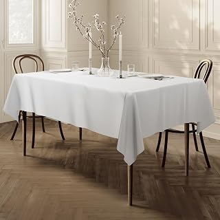 Home Direct Extra Large Rectangular Fabric Tablecloth Table Cover 150x250cm 59"x98" White