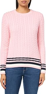 Tommy Hilfiger Women's Cotton Crewneck Cable Sweater