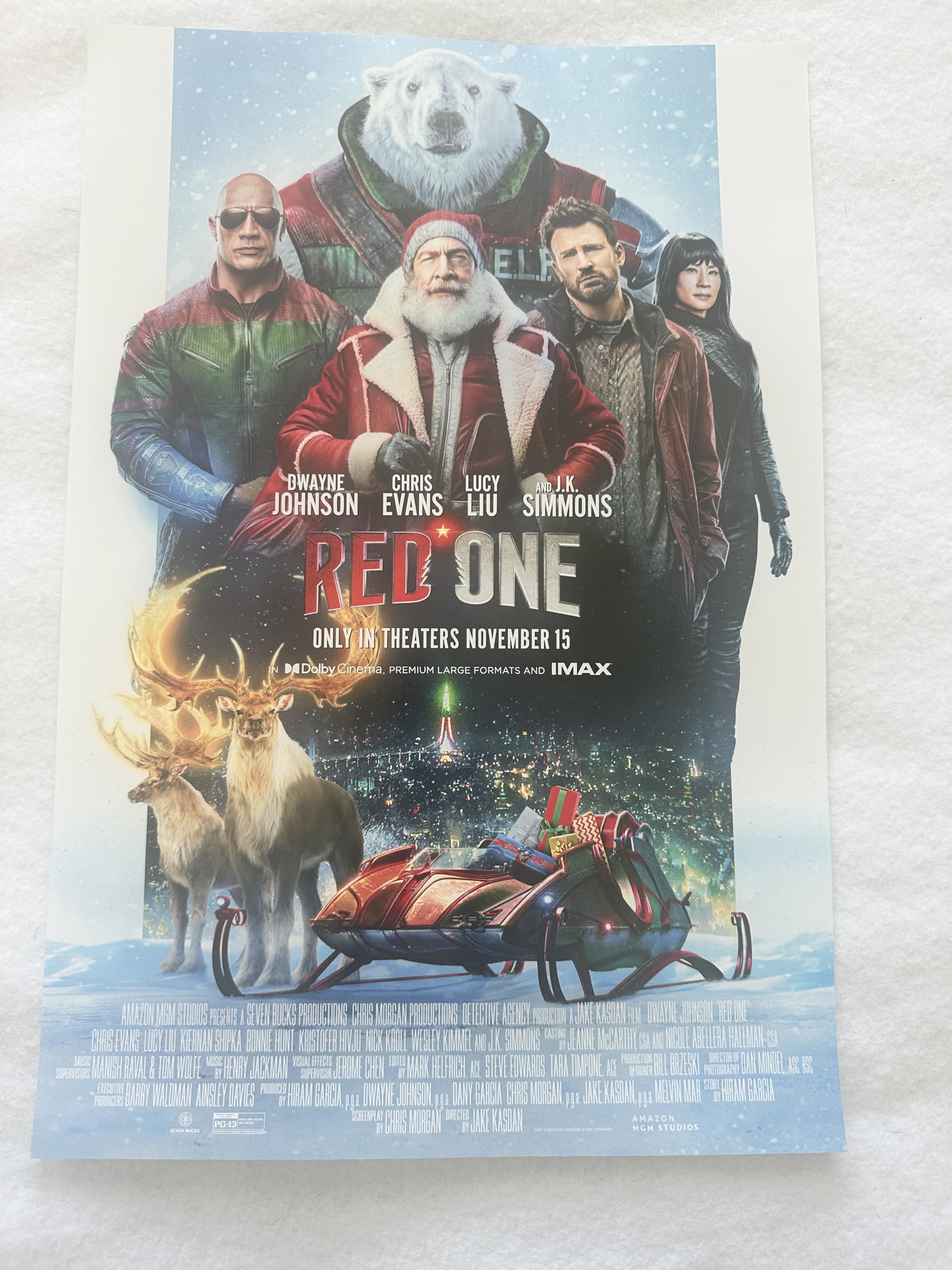RED ONE - 11.5"x17" Original Promo Movie Poster 2024 Chris Evens Dwayne Johnson