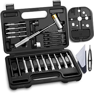 BESTNULE 25pc Punch Set and Hammer, Roll Pin Punch Set with Bench Block | Complete Pin Punch Set, Enhanced Magnetic Bench Block, 4 Replaceable Hammer Faces, Heat-Treated 40#Cr Steel, Compact Case