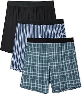 DAVID ARCHY Men's Bamboo Rayon Boxers, Cooling Breathable Underwear