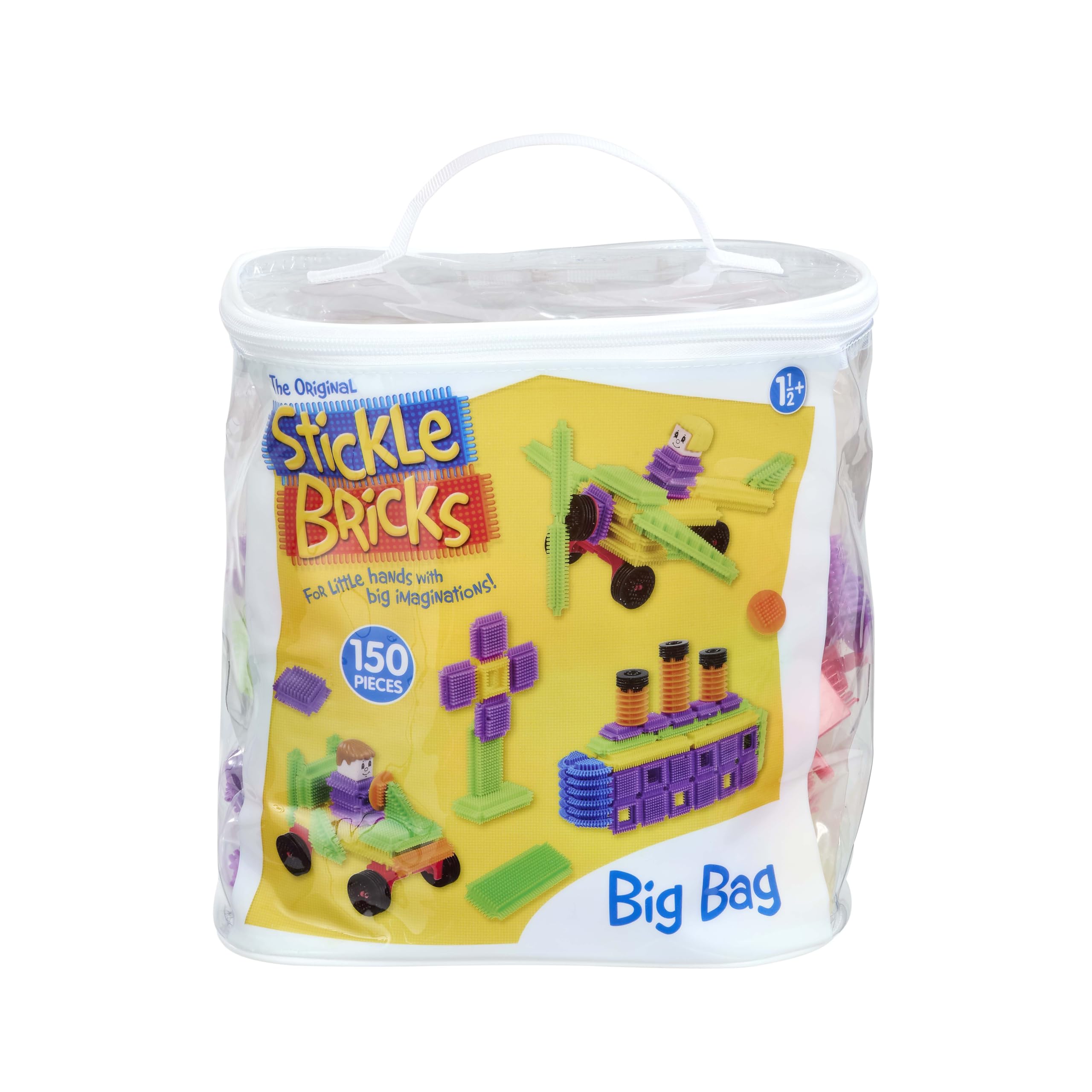 Stickle Bricks Big Bag, Toddler Building Blocks, Various Shapes and Colours, Sto