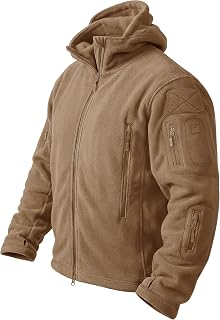 CRYSULLY Mens Military Tactical Warm Sports Fleece Hooded Outdoor Jacket