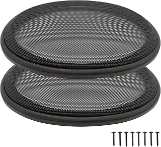 6" x 9" Speaker Grill Covers, Car Speaker Subwoofer Guard Protector, ABS Plastic Frame with Metal Mesh, Black - 2Pcs