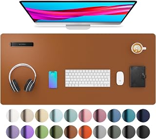 Aothia Office Desk Pad, Large Mouse Pad, 36" x 17", Brown