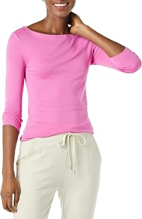 Amazon Essentials Womens 3/4 Sleeve Boatneck T-Shirt