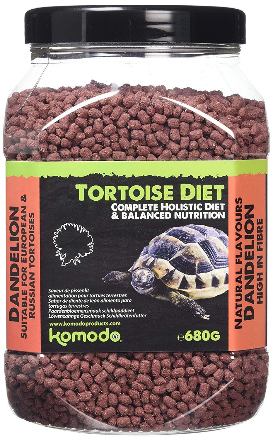 Komodo Complete Holistic Tortoise Diet, Dandelion 680 g tub | High-fibre grazing