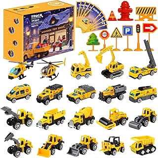 Advent Calendar 2026 Kids, Isisyu 24 Days Christmas Countdown Calendar Toys with Alloys Truck Construction Christmas for Kids Boys Girls Children