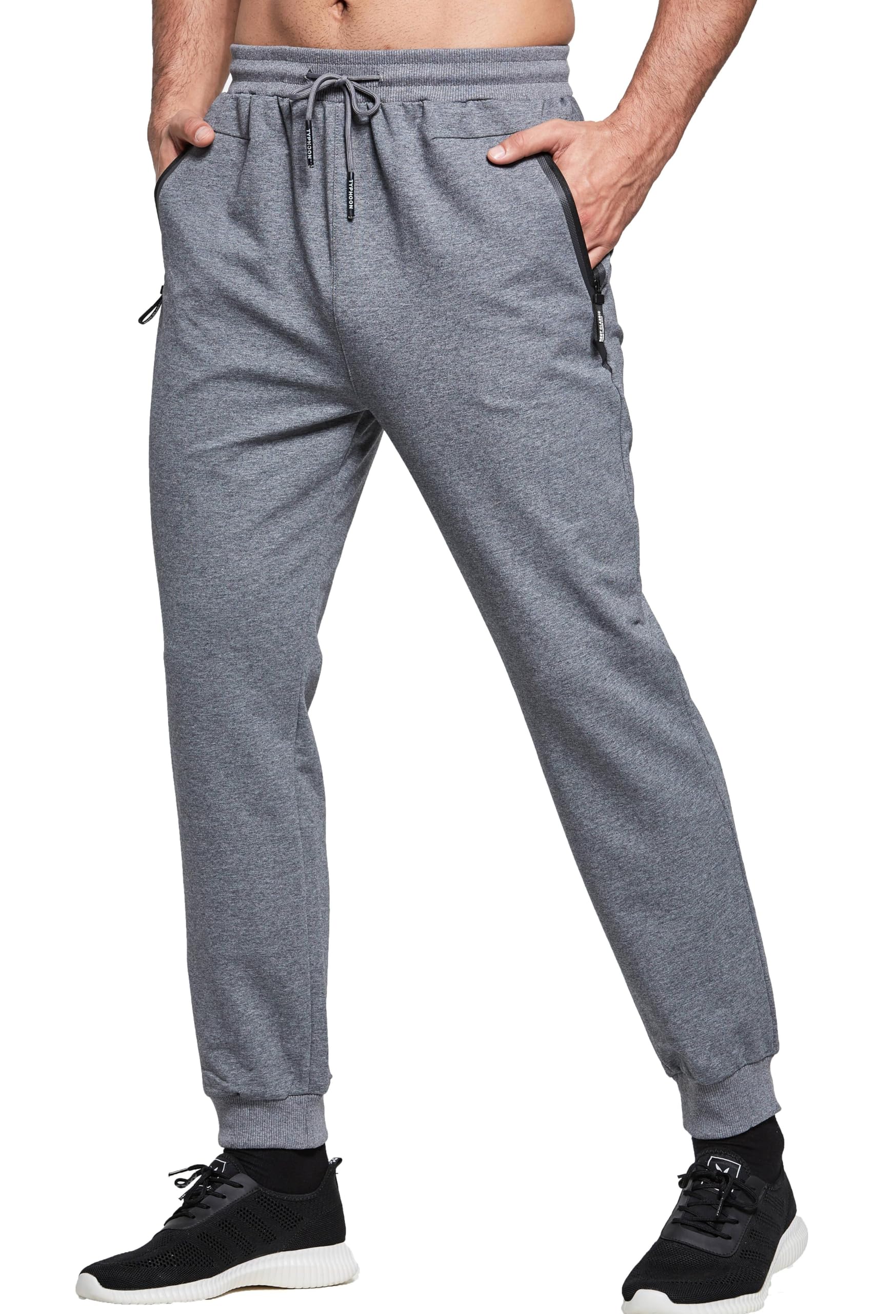 HCSS Jogging Bottoms Men's Cotton Training Trousers Sports Trousers with Zip Poc