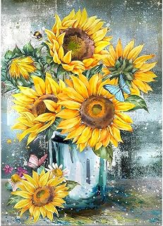 Legrace Sunflower Diamond Art Painting Kits for Adults - Full Drill Diamond Dots Paintings for Beginners, Round 5D Paint with Diamonds Pictures Gem Art Painting Kits DIY Adult Crafts Kits 12x16inch