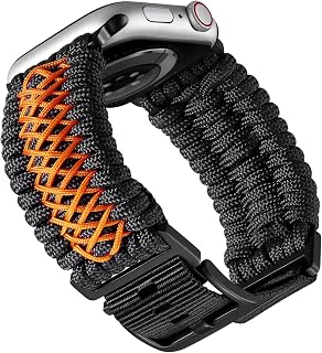 Compatible Apple Watch Band 44mm 45mm 46mm 49mm Braided Paracord Nylon Watch Strap Replacement Compatible iWatch Ultra/Ultra 2 Series 10/9/8/7/6/5/4/3/2/1/SE for Men