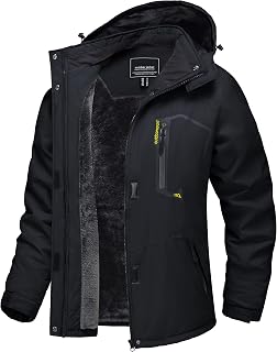 TACVASEN Women's Waterproof Fleece Jacket for Winter Skiing and Outdoor Hiking with Detachable Hood
