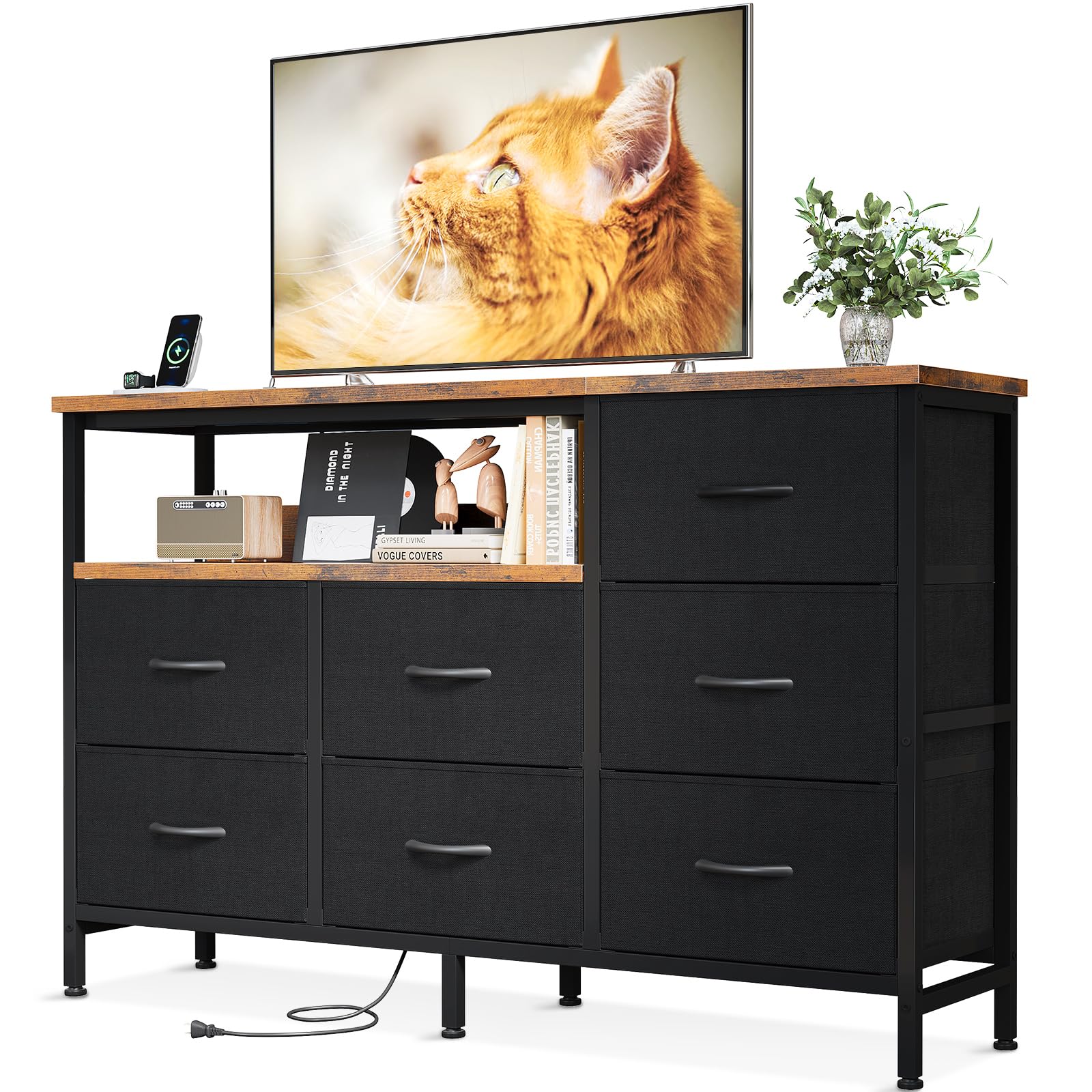 AODK Dresser, Chest with Outlet, 52 inches (132 cm) x 11.8 inches (30 cm) x 35.4