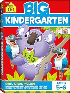 School Zone Big Kindergarten Workbook: 320 Pages, Early Reading and Writing, Numbers 0-20, Basic Math, Matching, Story Order, Ages 5 to 6