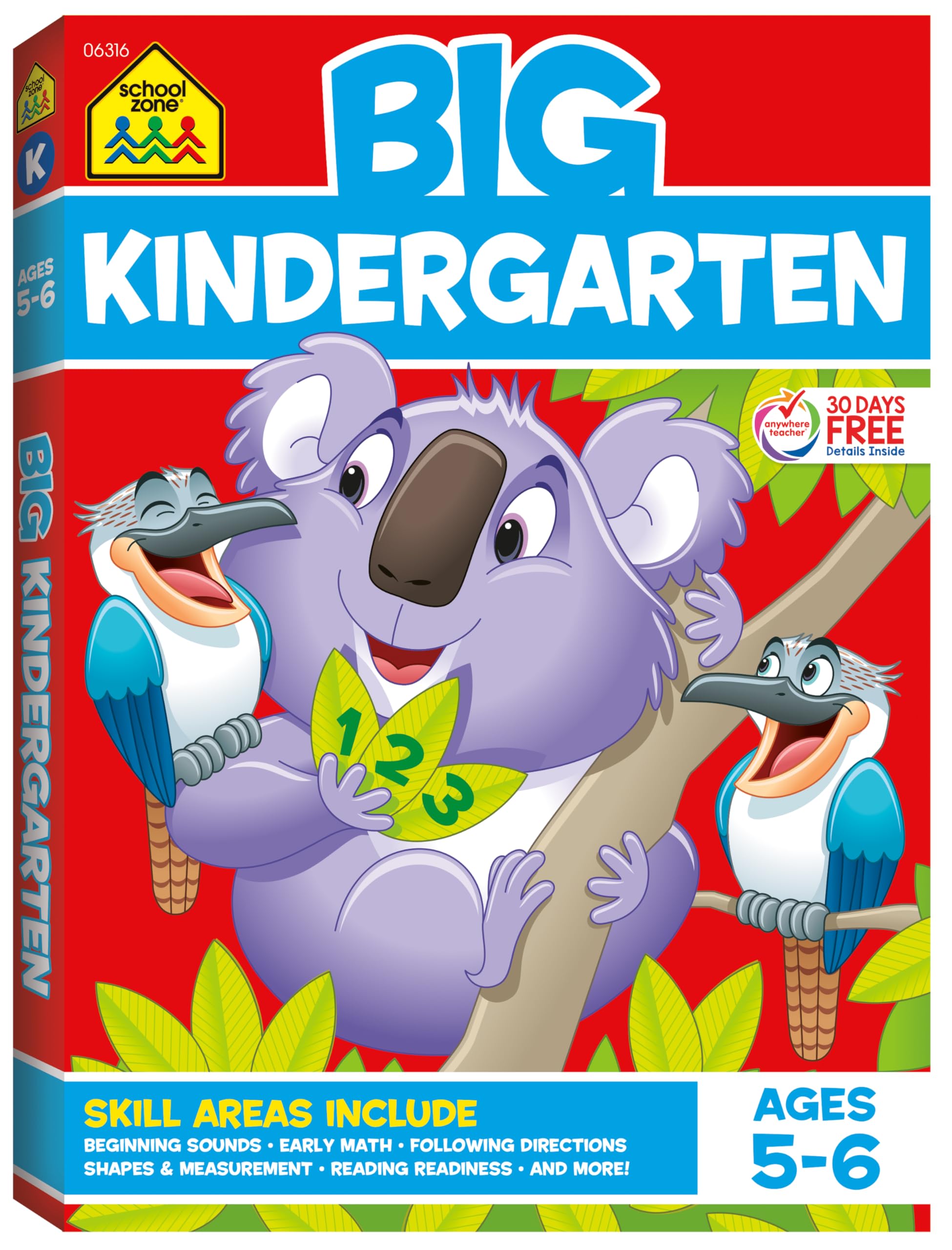 School Zone Big Kindergarten Workbook: 320 Pages, Early Reading and Writing, Num
