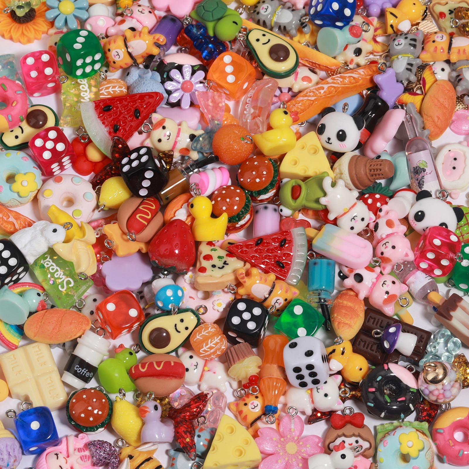 MGGFBLEY Assorted Resin Charms for DIY Bracelet &amp; Keychain Making – Mini Can