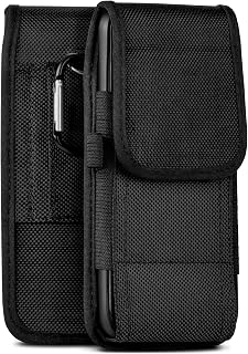 moex Agility Case for Motorola Moto G4 / G4 Plus Case with Belt Loop, Mobile Phone Belt Bag, Outdoor Mobile Phone Case, Nylon Belt Mobile Phone Case, Robust Protective Case with Carabiner, Black