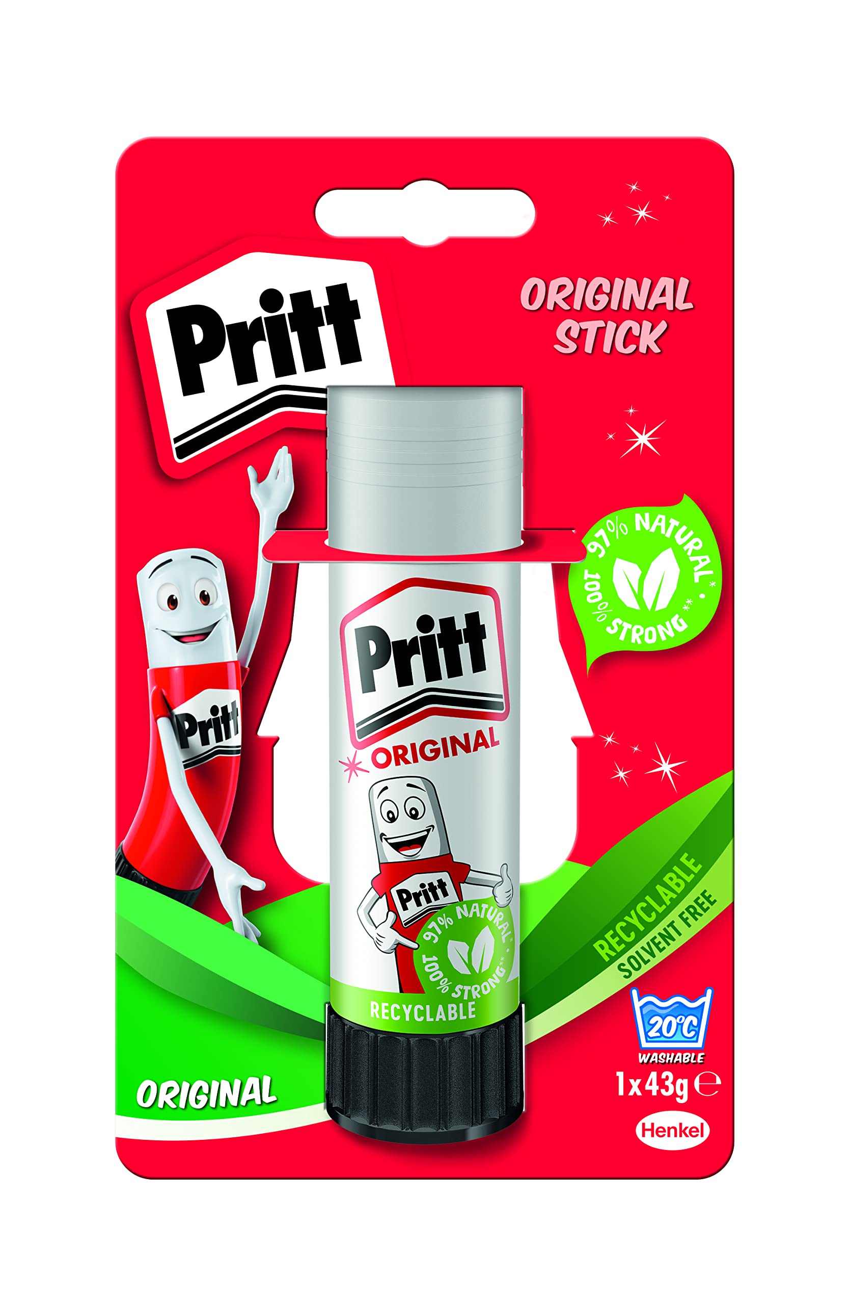 Pritt Glue Stick, Safe & Child-Friendly Craft Glue for Arts & Crafts Activities,