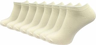 GAWILO 100% Pure Cotton (8 Pairs) Mens Womens Gym Socks Short Thin No Pressing Toe Seams Reinforced Breathable