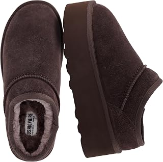 CUSHIONAIRE Plateforme Mule Confortable en Daim véritable Huggy pour Femmes + Mousse à mémoire de Forme, Larges largeurs Disponibles