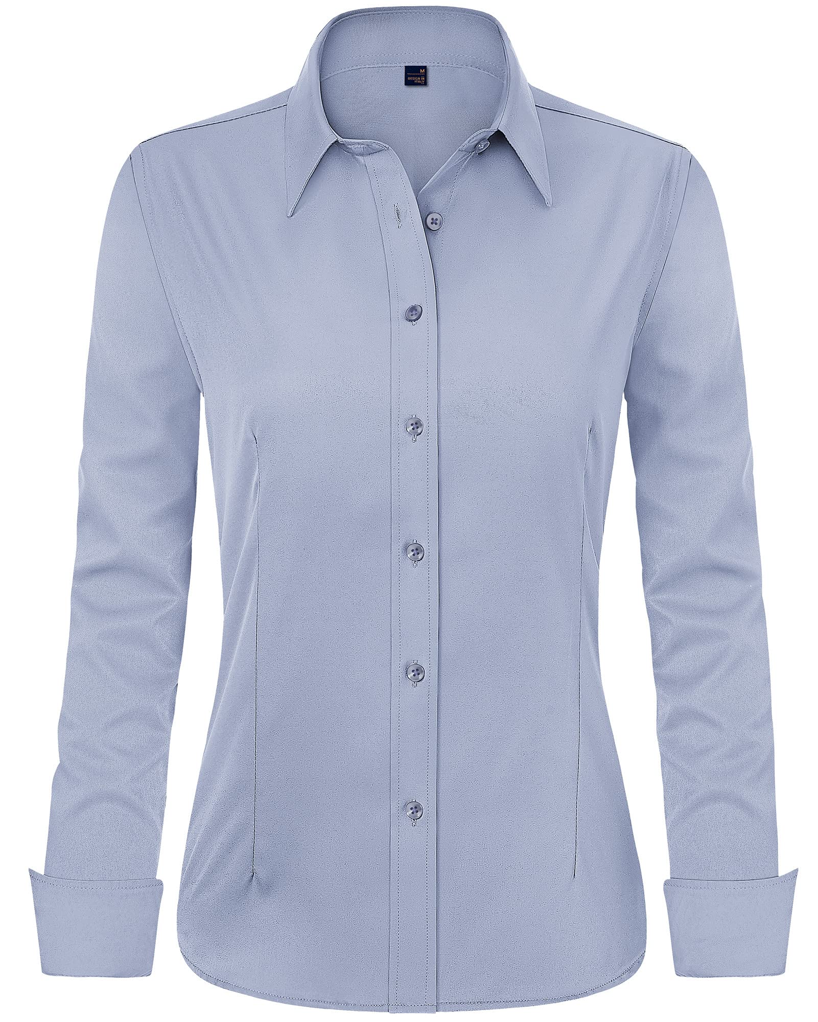 J.Ver Camicie da donna a maniche lunghe Button Down Camicie da lavoro solide sen