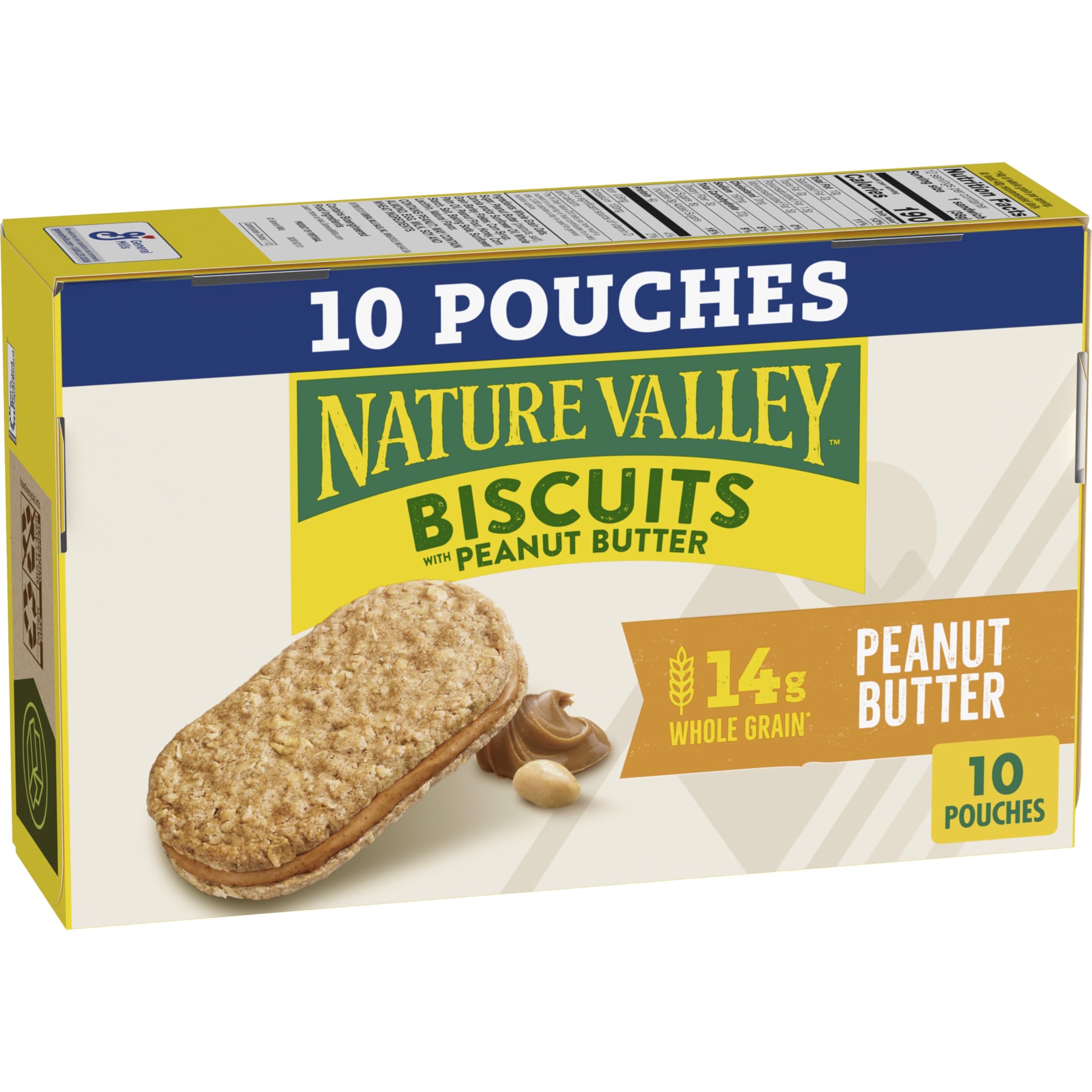 Nature Valley Peanut Butter Biscuit Sandwiches, 10 ct, 13.5 oz | Honey Biscuit w