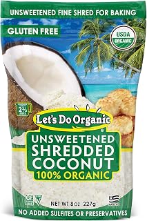 Let's Do … Organic Unsweetened Shredded Coconut - 100% Organic, 8 Oz Resealable Bag (Pack of 12), 96 Ounces