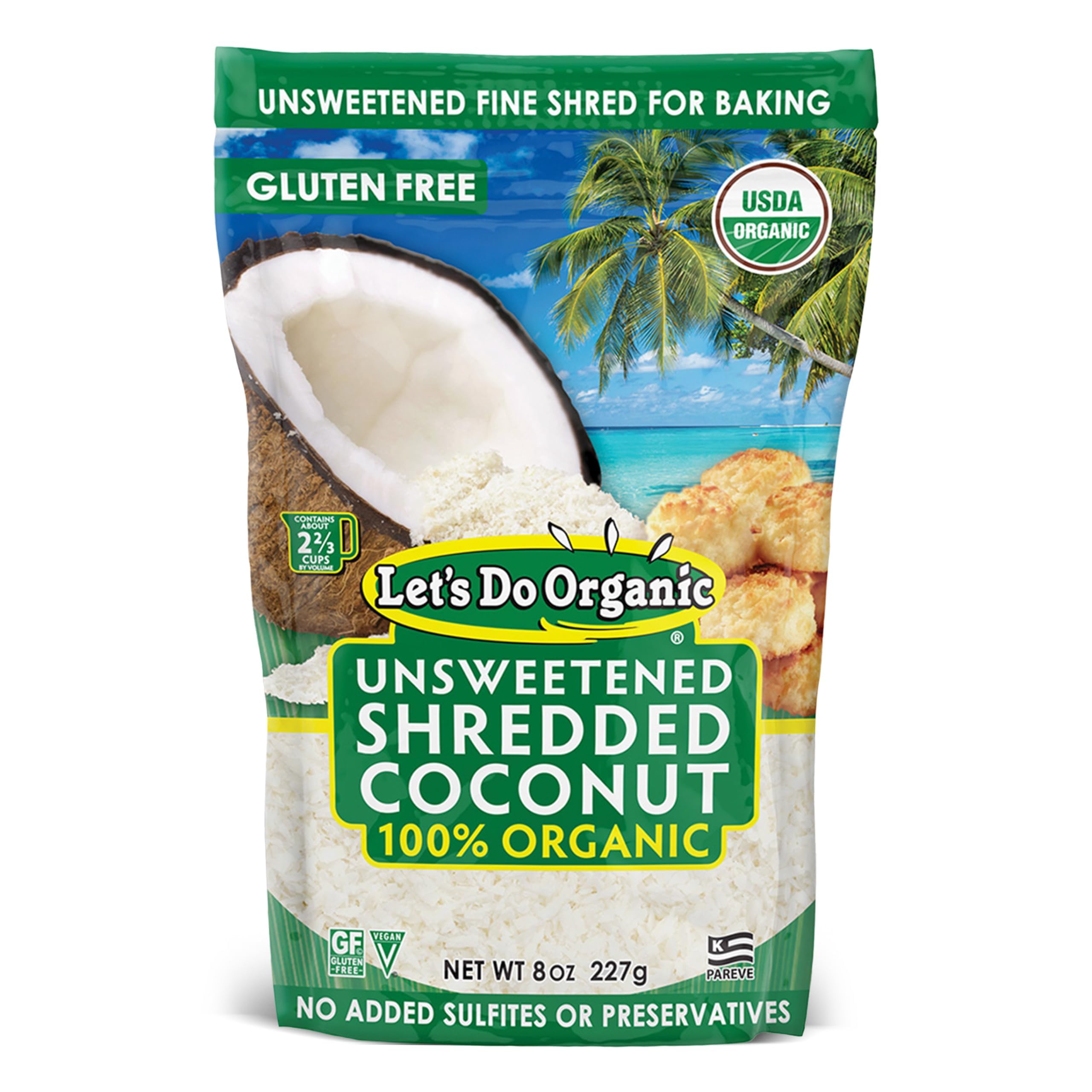 Let's Do … Organic Unsweetened Shredded Coconut - 100% Organic, 8 Oz Resealable 