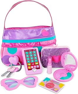 Battat Toy Purse, Play Circle Princess Purse Set, Dress-Up Play, Playset | Includes handbag, coin purse, phone, lipstick, compact, credit card, glasses and keys for pretend play, Playset, 3+ Years