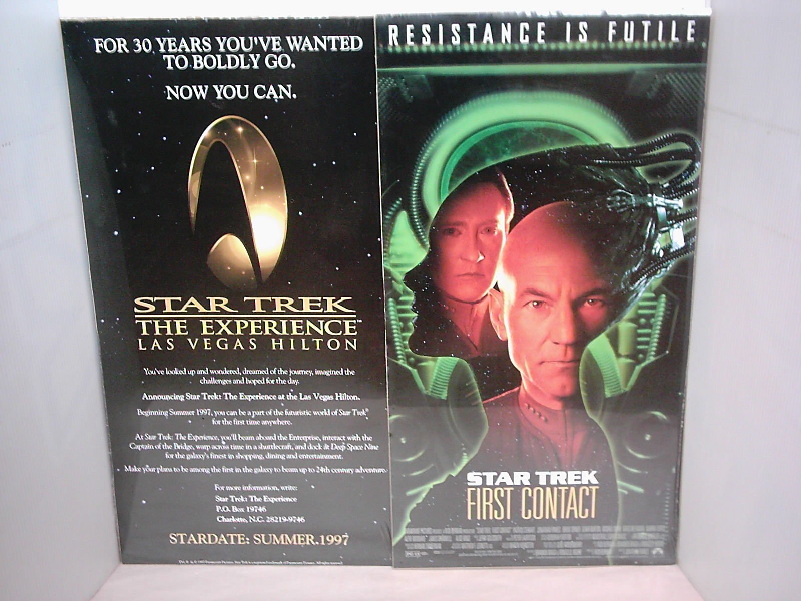 STAR TREK EXPERIENCE/FIRST CONTACT - 12"x23" D/S Original Promo Movie Poster Las
