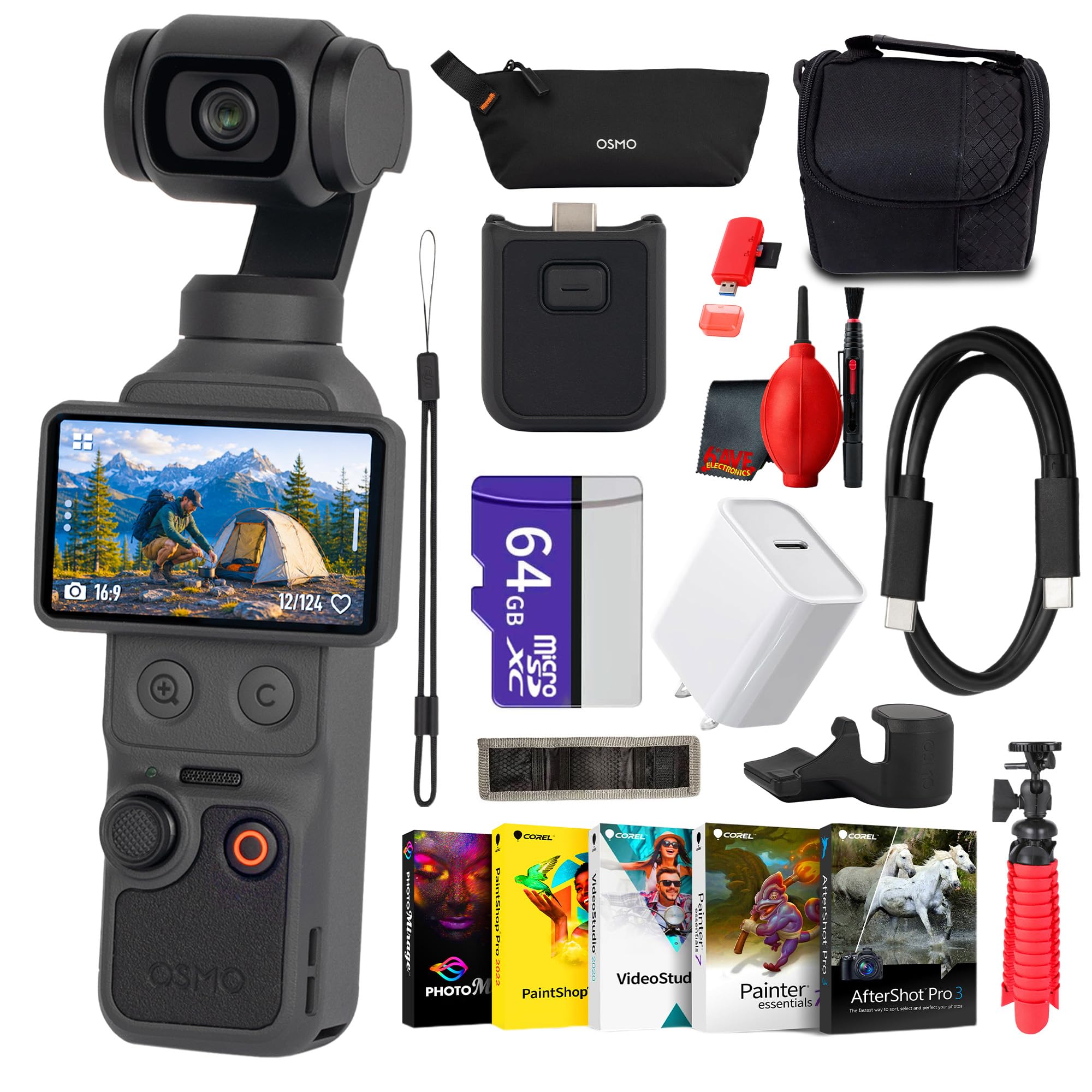 DJI Osmo Pocket 4 Pocket Gimbal Camera 3-Axis Stabilization Pro Kit | Compact Vl