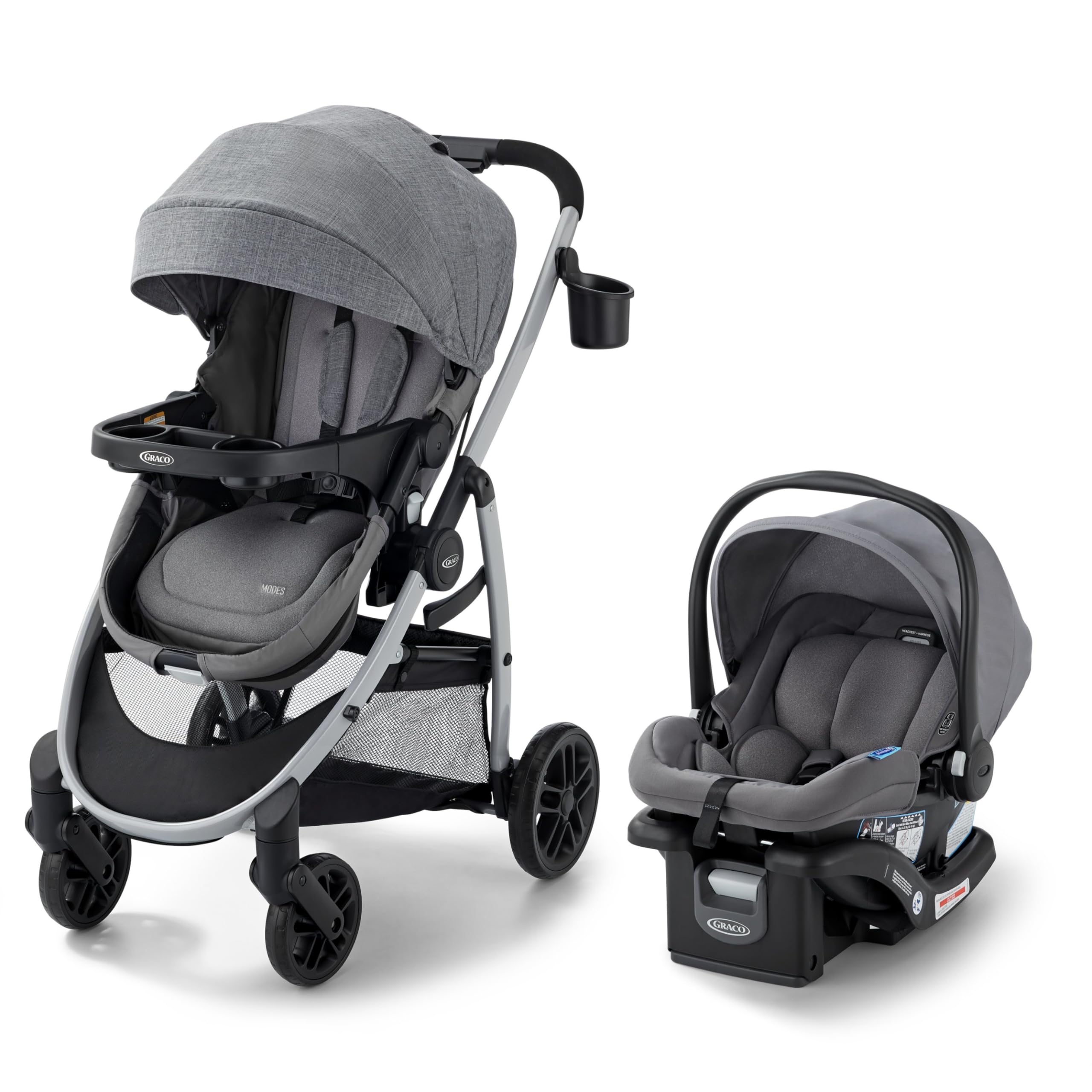 Graco Modes Pramette 3-in-1 Travel System (Stroller & Car Seat), Ellington | 3 M