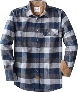 Dubinik® 6 oz Men's Flannel Shirt Soft Retro Checked Long Sleeve Regular