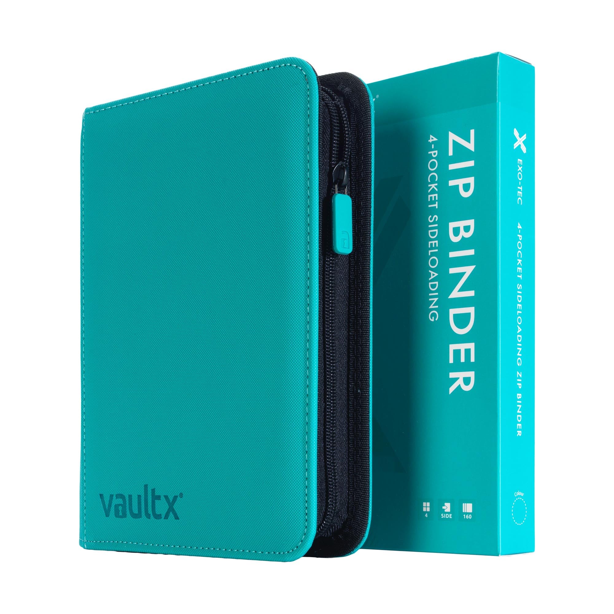 Vault X 4 Pocket Zip Trading Card Binder 160 Cards Exo-Tec (Teal) | Holds 160 st
