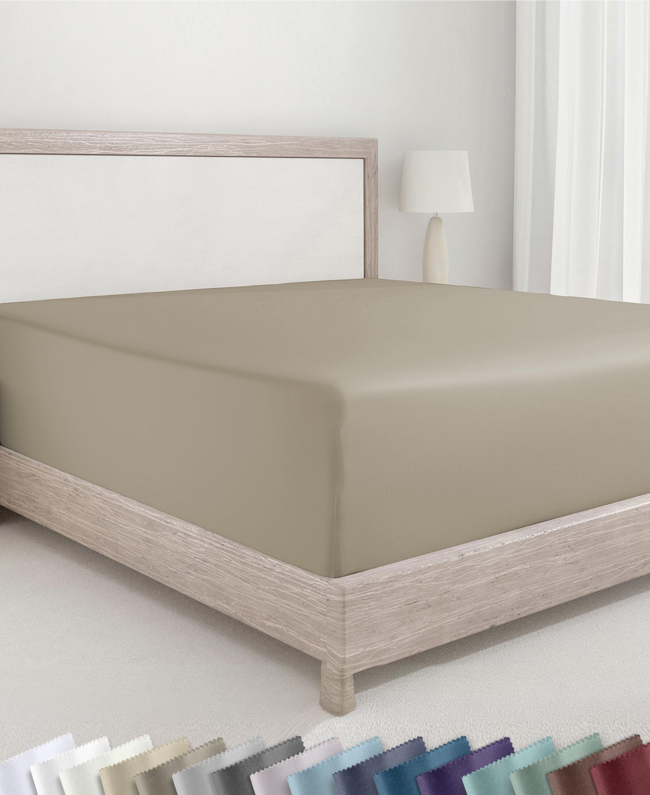 California Design Den Fitted Double Sheet Only, Deep Pocket Soft 400 Thread Coun