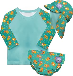 Bambino Mio Anti-UV UPF 40+ Baby Swim Set (0 Months to 3 Years) with Reusable Swim Diaper and Swim T-Shirt with Sun Protection