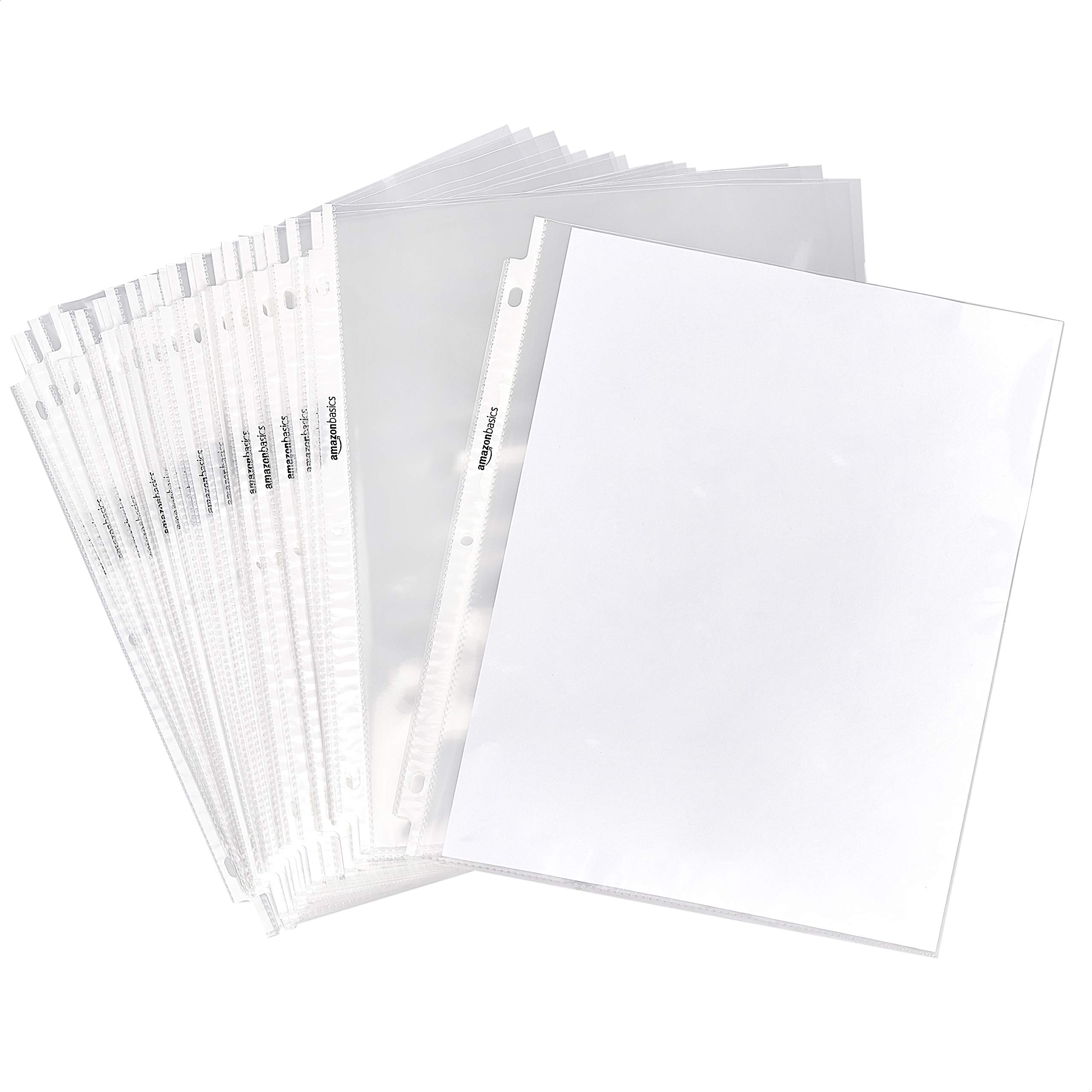 Amazon Basics Clear Sheet Protectors for 3 Ring Binder, 21.59 cm x 27.94 cm,Poly