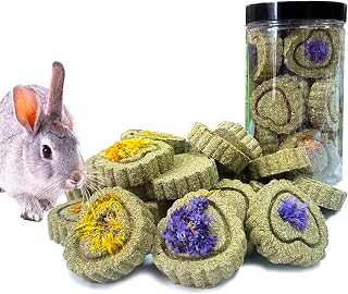 Rabbit Chew Toys for Teeth, FIPASEN 18PCS Natural Timothy Hay Chew Toy, Improve Dental Health for Bunny/Chinchilla/Guinea Pig/Hamsters/Holland Lop, Small Rodent Pet Molar Teeth Treats Toys