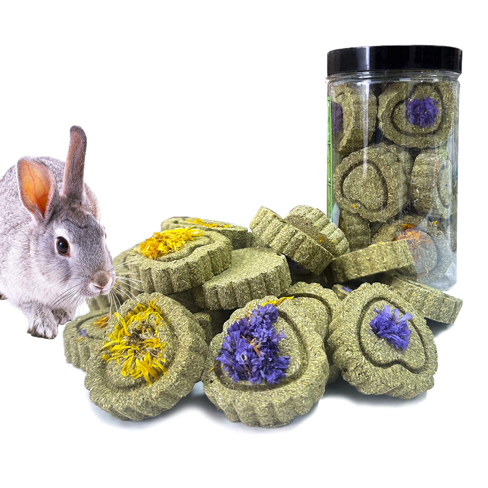Rabbit Chew Toys for Teeth, FIPASEN 18PCS Natural Timothy Hay Chew Toy, Improve 