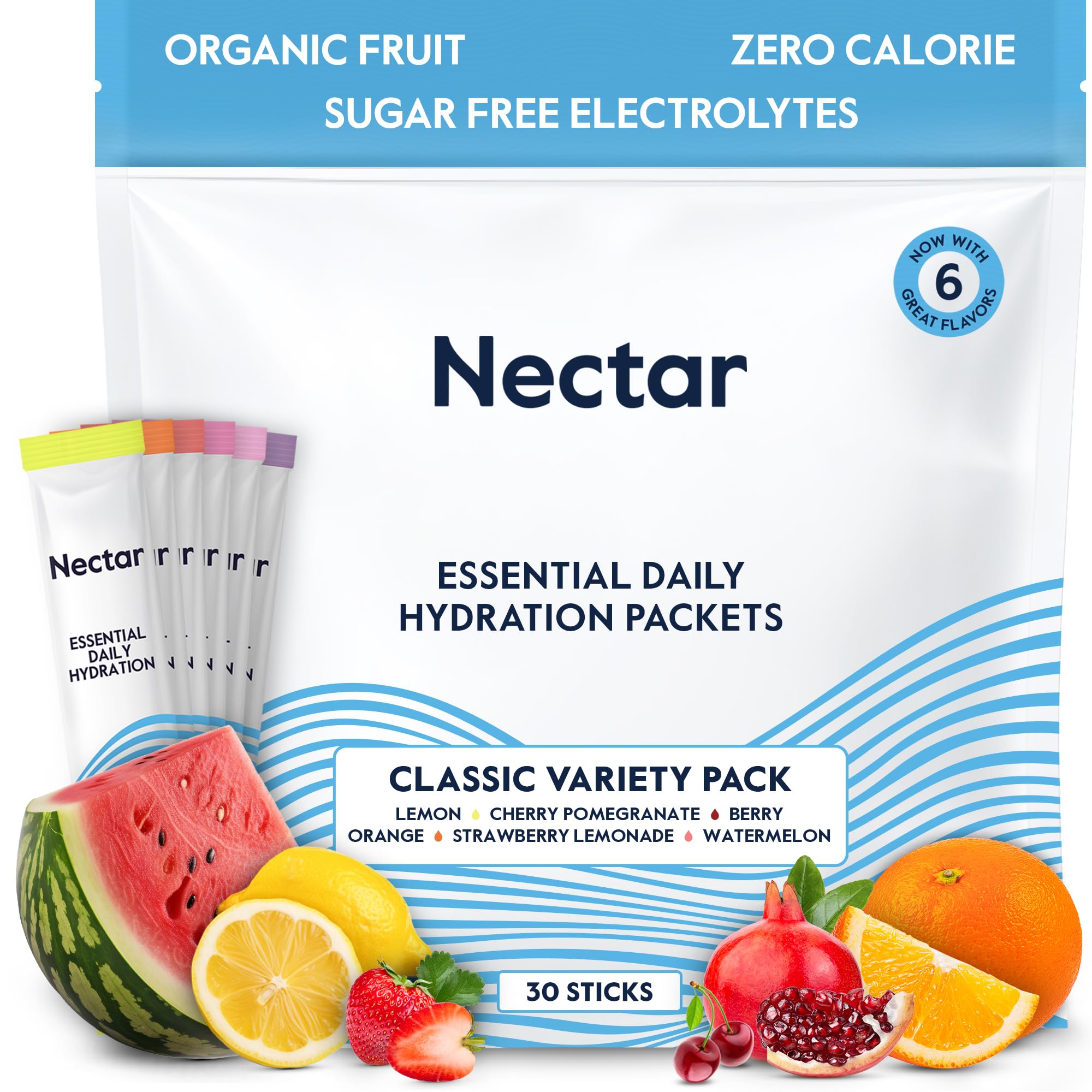 Nectar Hydration Packets - Electrolytes Powder Packets - Sugar Free & 0 Calorie 