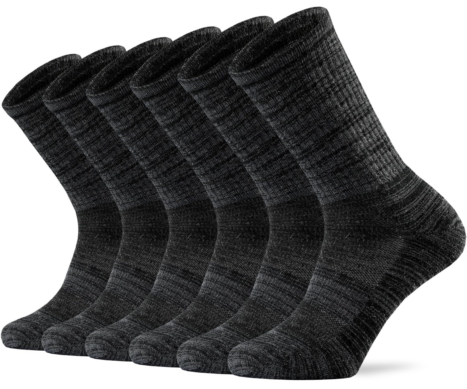 Ortis Men's Merino Wool Moisture Wicking Outdoor Hiking Cushion Crew Socks 4 Pac