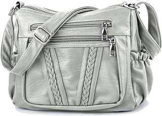 ELDA Crossbody Bags For Women Pocketbooks Soft PU Leather Purses and Handbags Multi Pocket Shoulder Bag