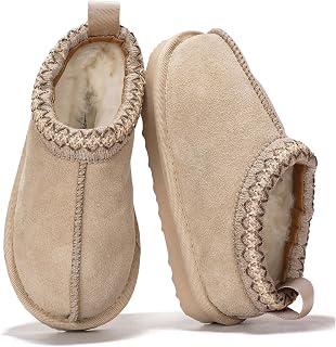 Project Cloud 100% Genuine Leather & Australian Shearling Slippers for Kids - Memory Foam Fluffy & Anti-Slip Fluffy Slippers Girls Footwear & Boys Shoes, Kids Uniform Shoes (Dreamwarm)