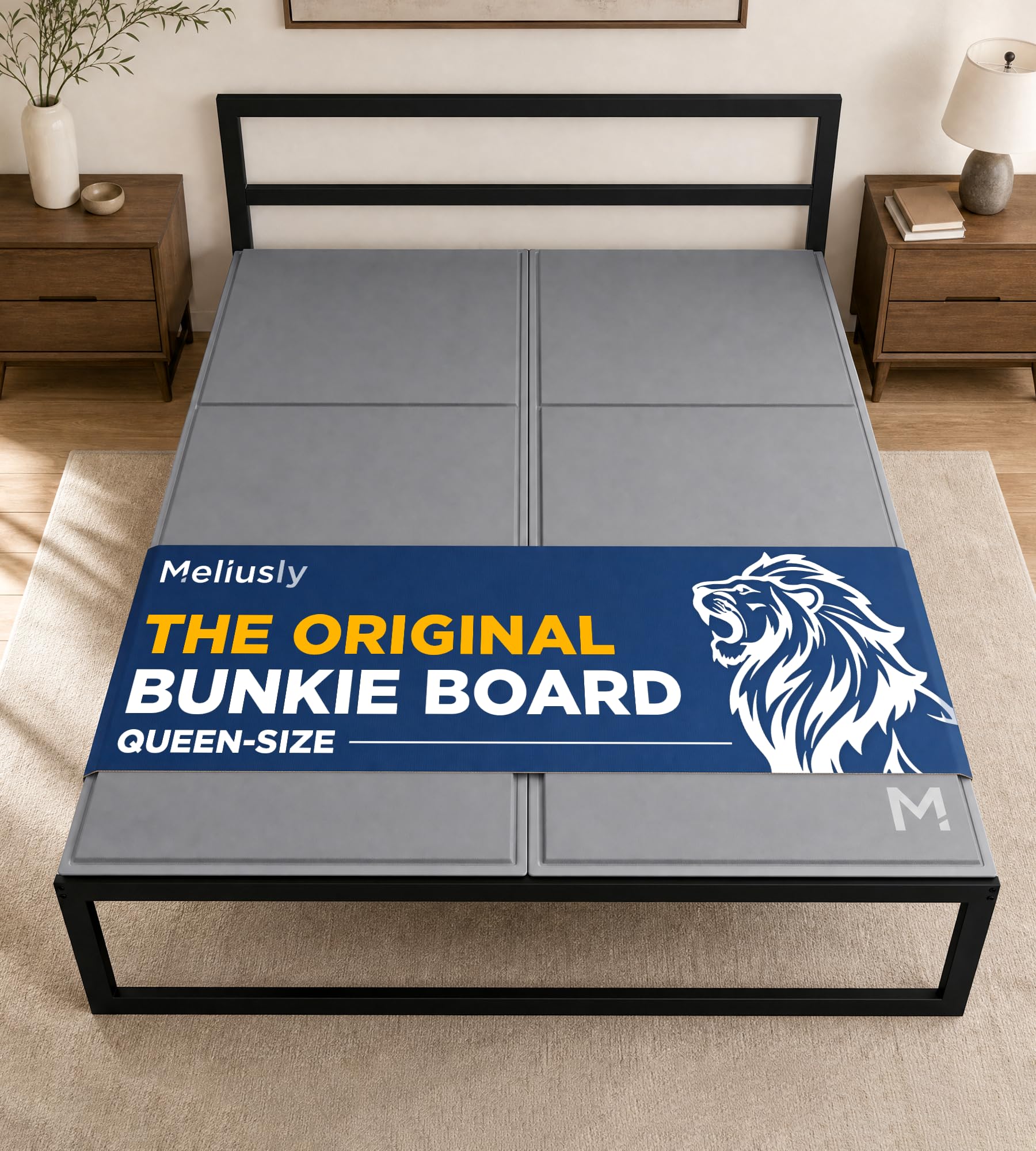 Meliusly Original Bunkie Board Queen Size (60x80) - Under Bed Support | Non-Slip