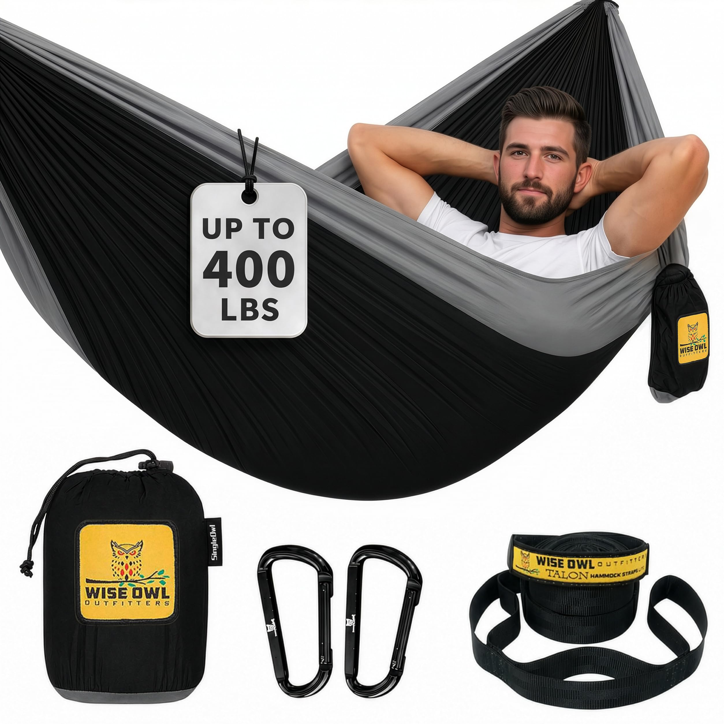 Wise Owl Outfitters Hammock for Camping Single Hammocks Gear for The Outdoors Ba