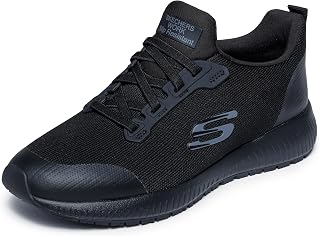 Skechers Women's Squad Slip On | Work, Electrical Hazard, Memory Foam, 3M Scotchgard, Relaxed Fit