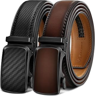BULLIANT Men's Leather Belt Ratchet 35 mm, Size Adjusted