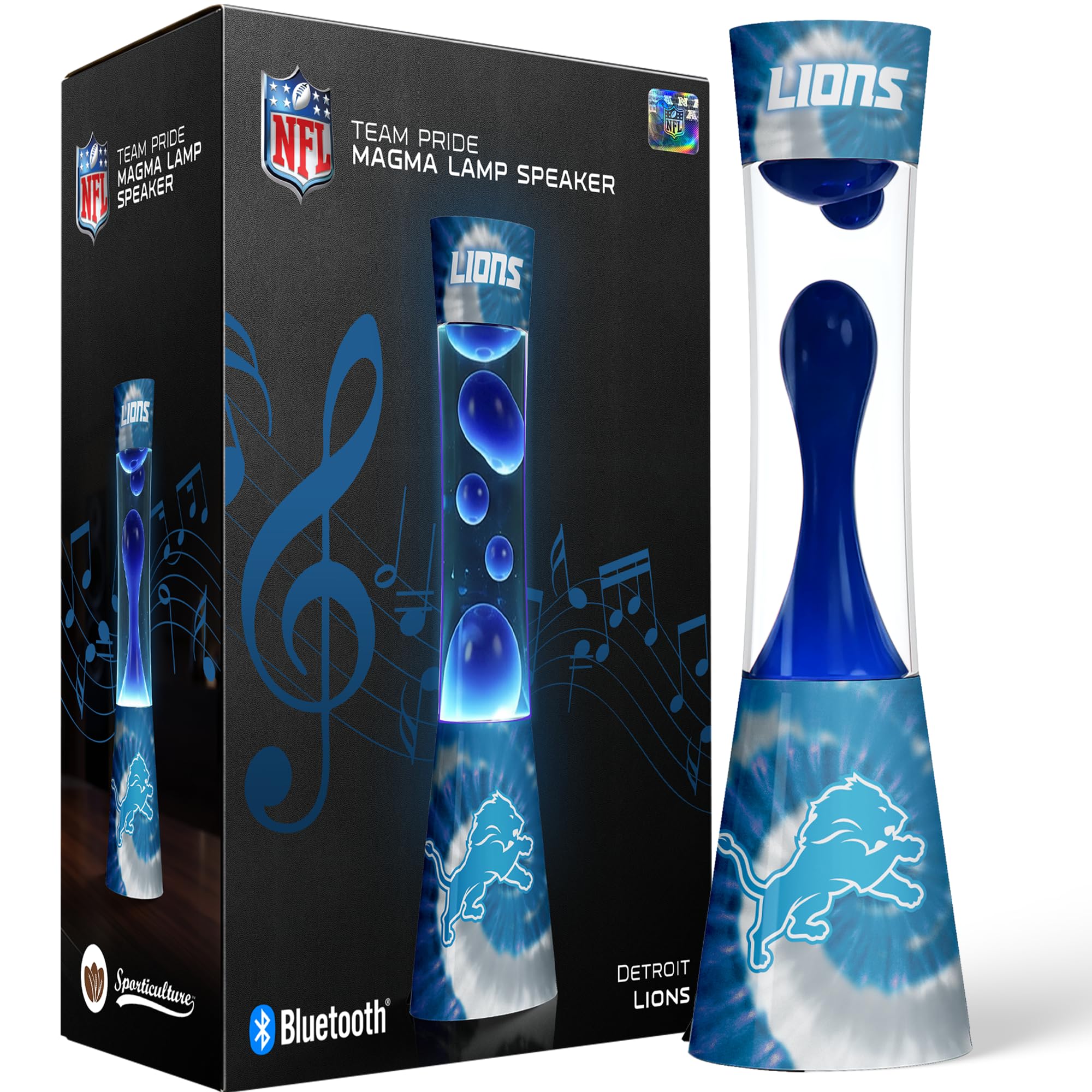 Sporticulture NFL Detroit Lions Tie-Dye Magma Lamp Bluetooth Speaker | Officiall